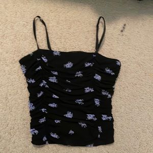 Forever 21 square rib tank with flower print